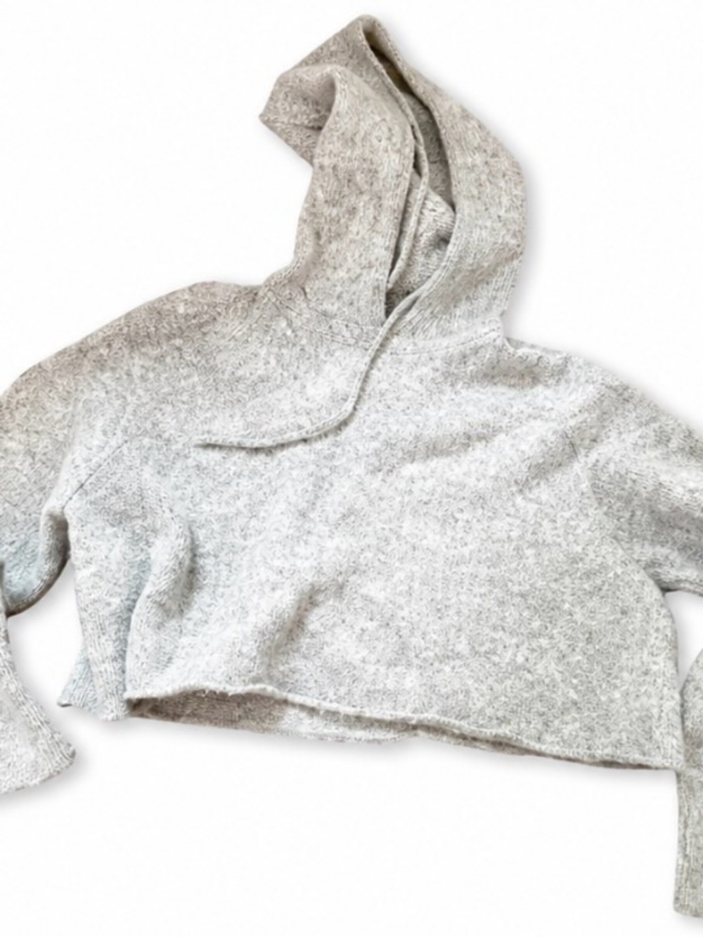 All Saints Cropped Hooded Sweatshirt - Heather Gray